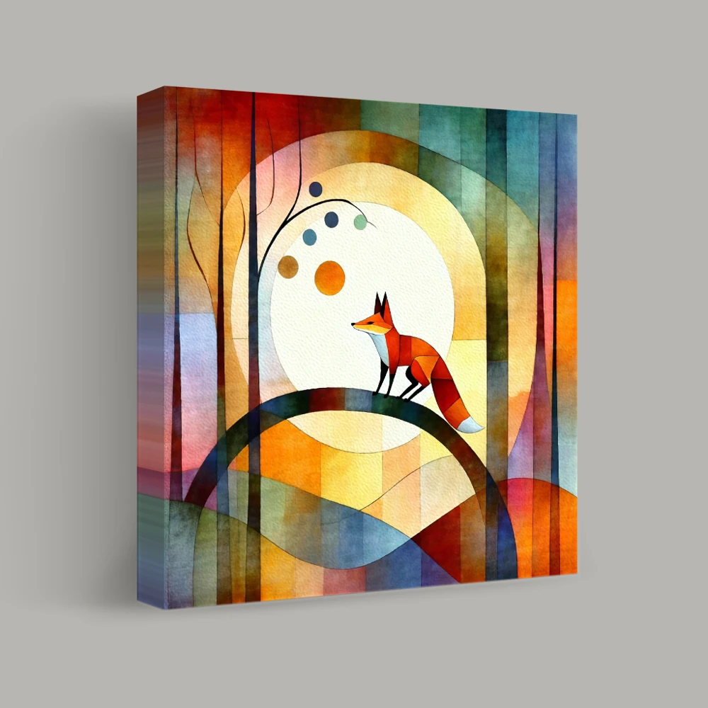 Fox on Stained Glass Hill — canvas