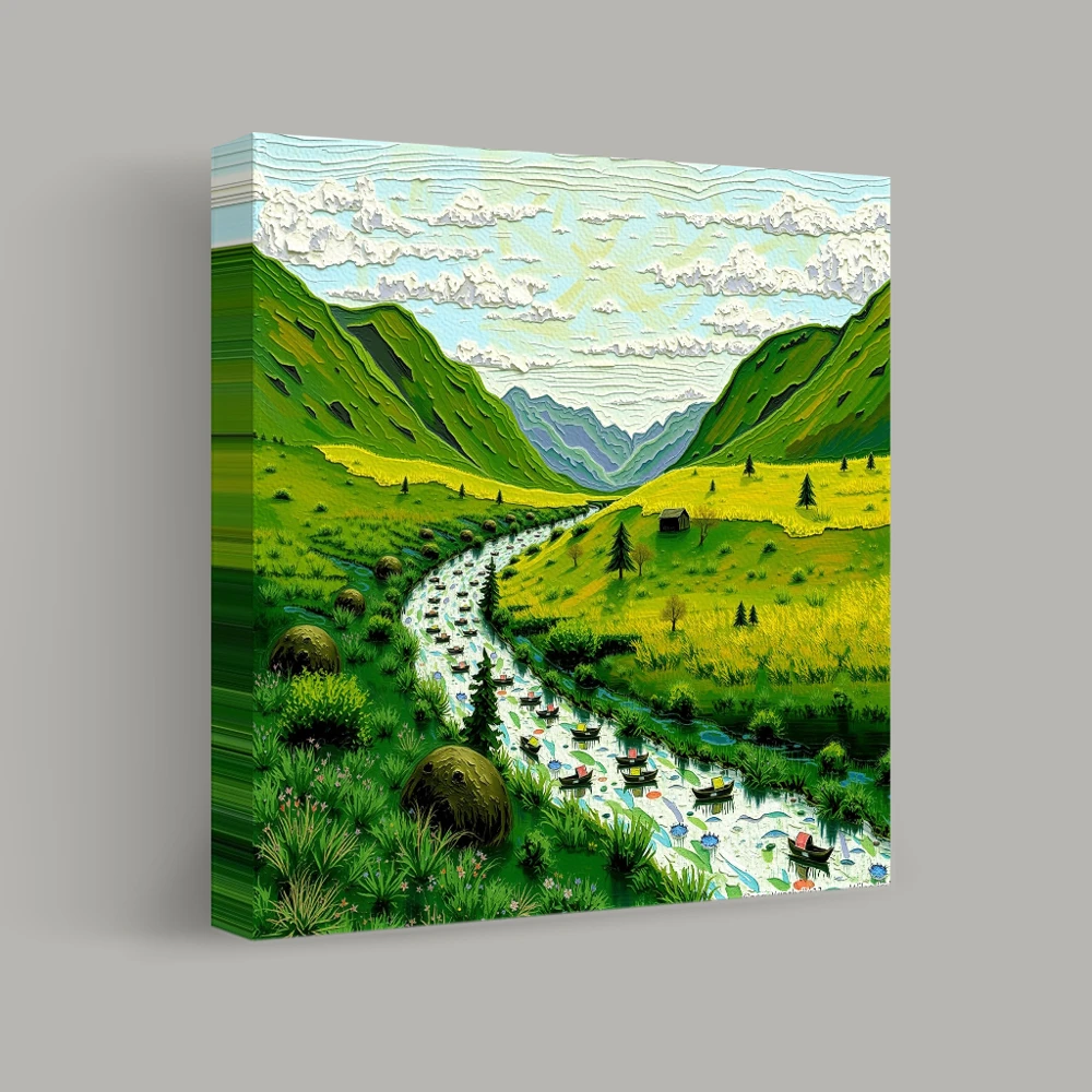 Journey Through the Verdant Valley — canvas