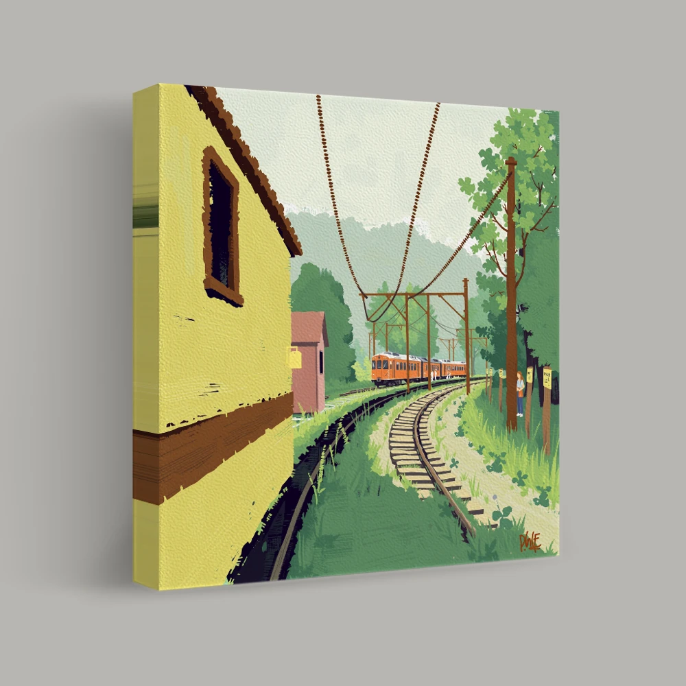 Journey Through Verdant Tracks — canvas