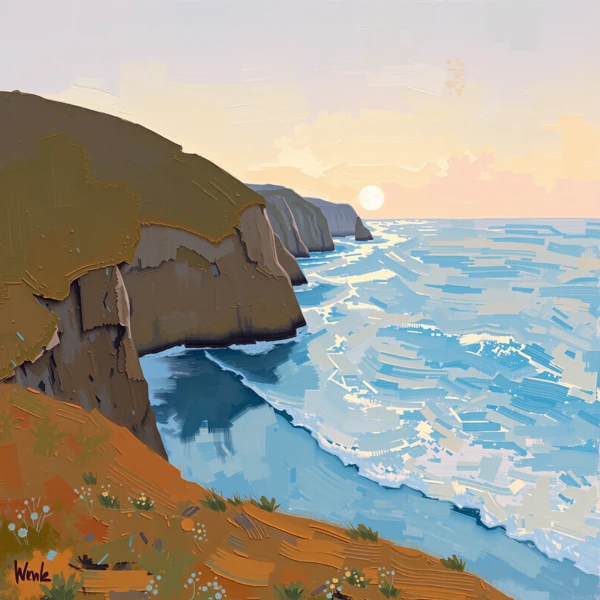 Sunlit Coastal Serenity