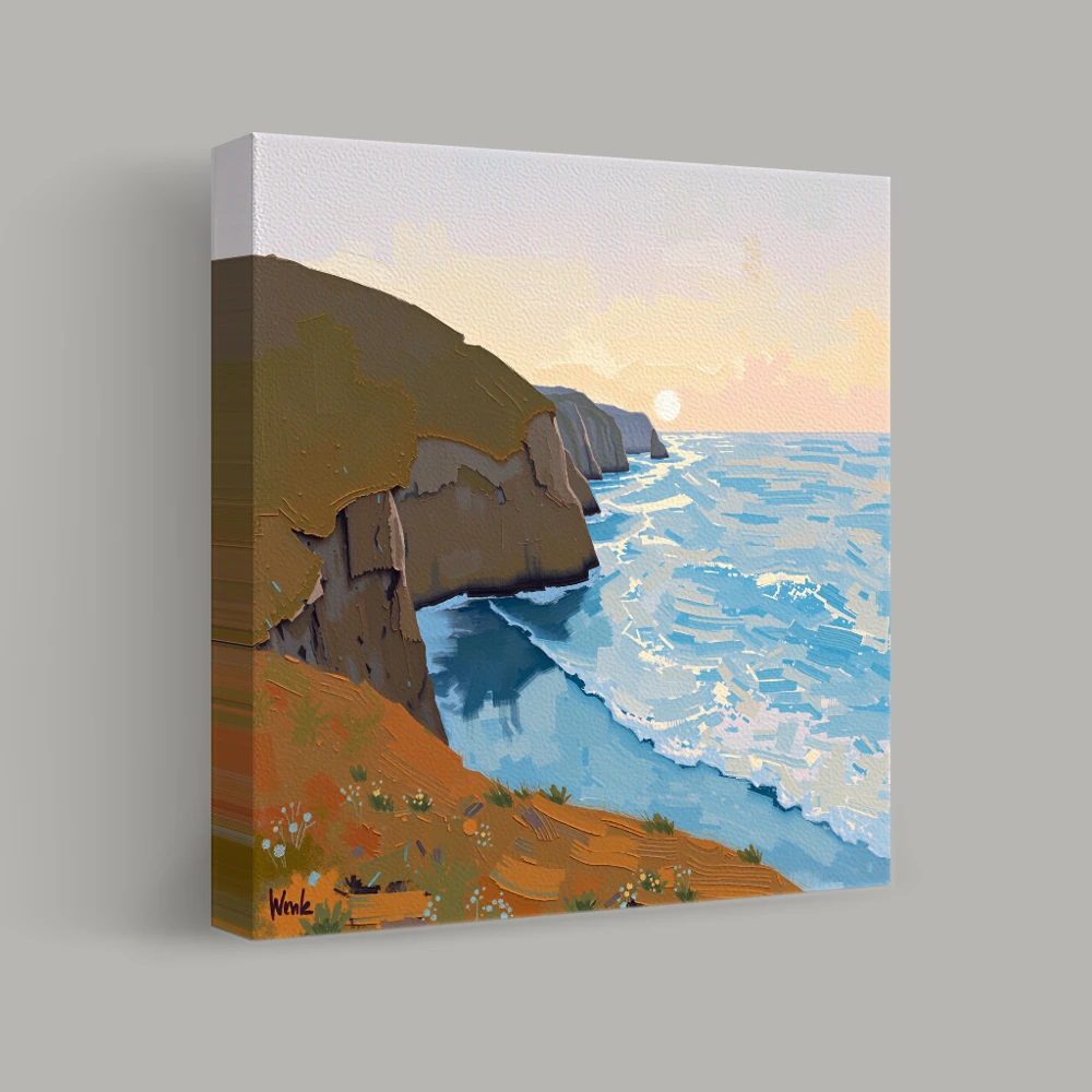 Sunlit Coastal Serenity — canvas