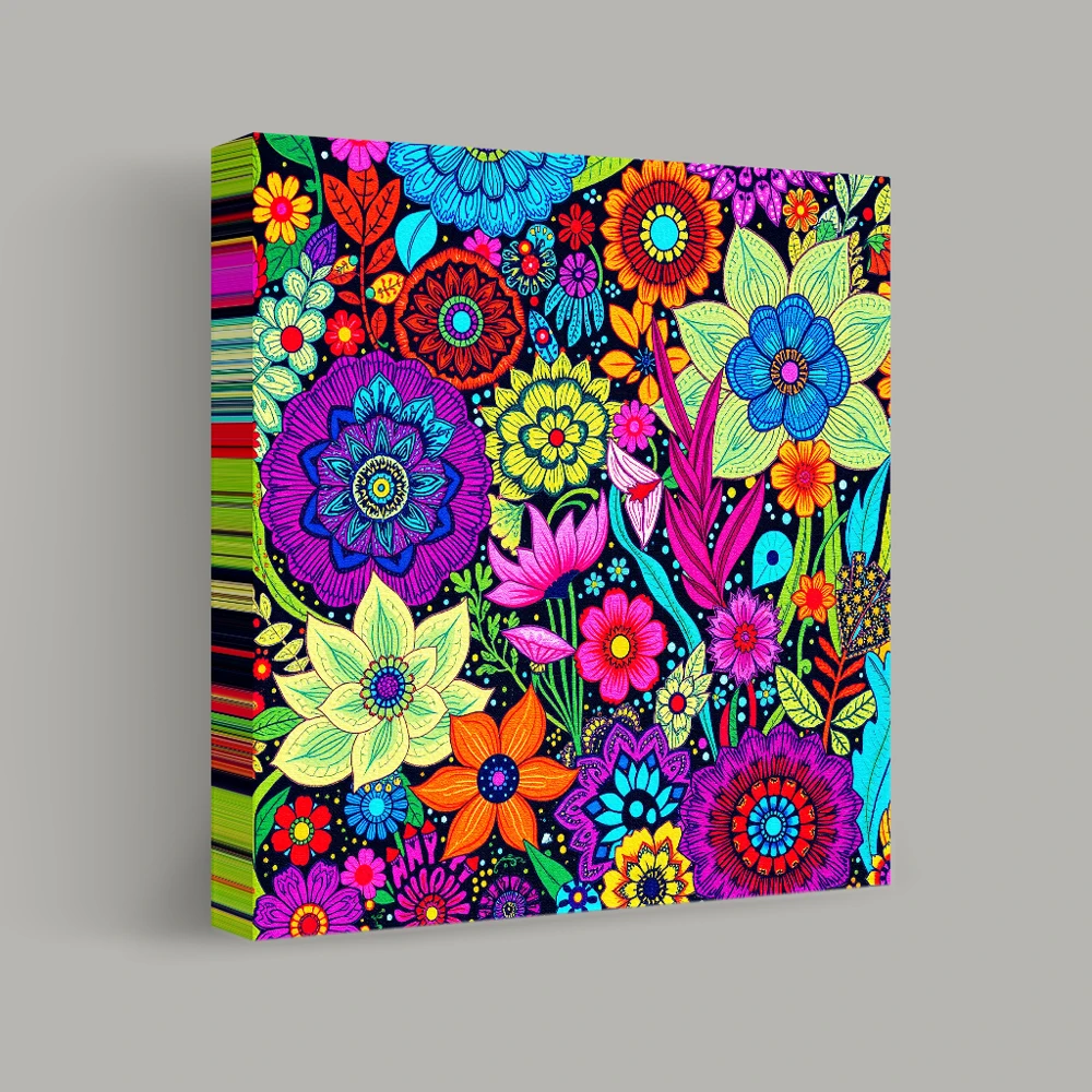 Vibrant Floral Pattern — canvas