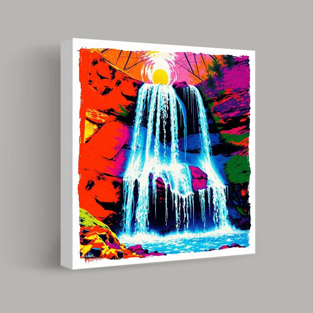 Sunlit Cascade Symphony — canvas