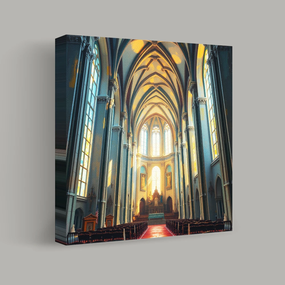 Sunlit Cathedral Serenity — canvas