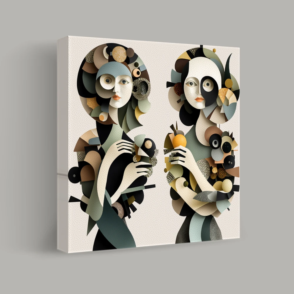 Geometric Echoes of Femininity — canvas