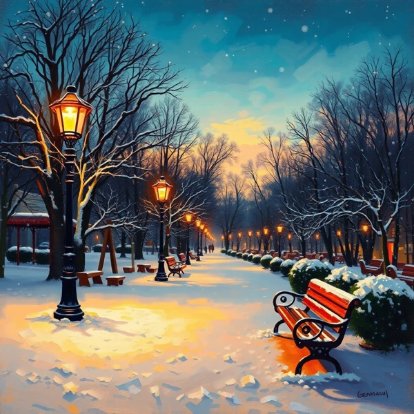 Twilight Stroll Through Winter's Embrace