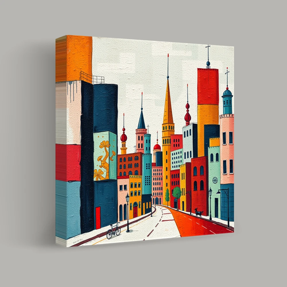 Colorful Cityscape Chronicles — canvas