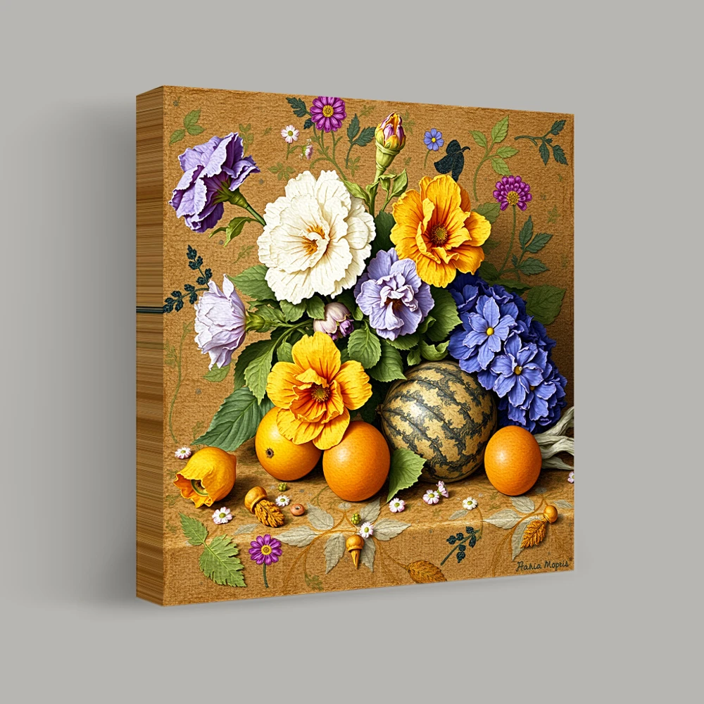 Harmony in Blooms and Citrus — canvas