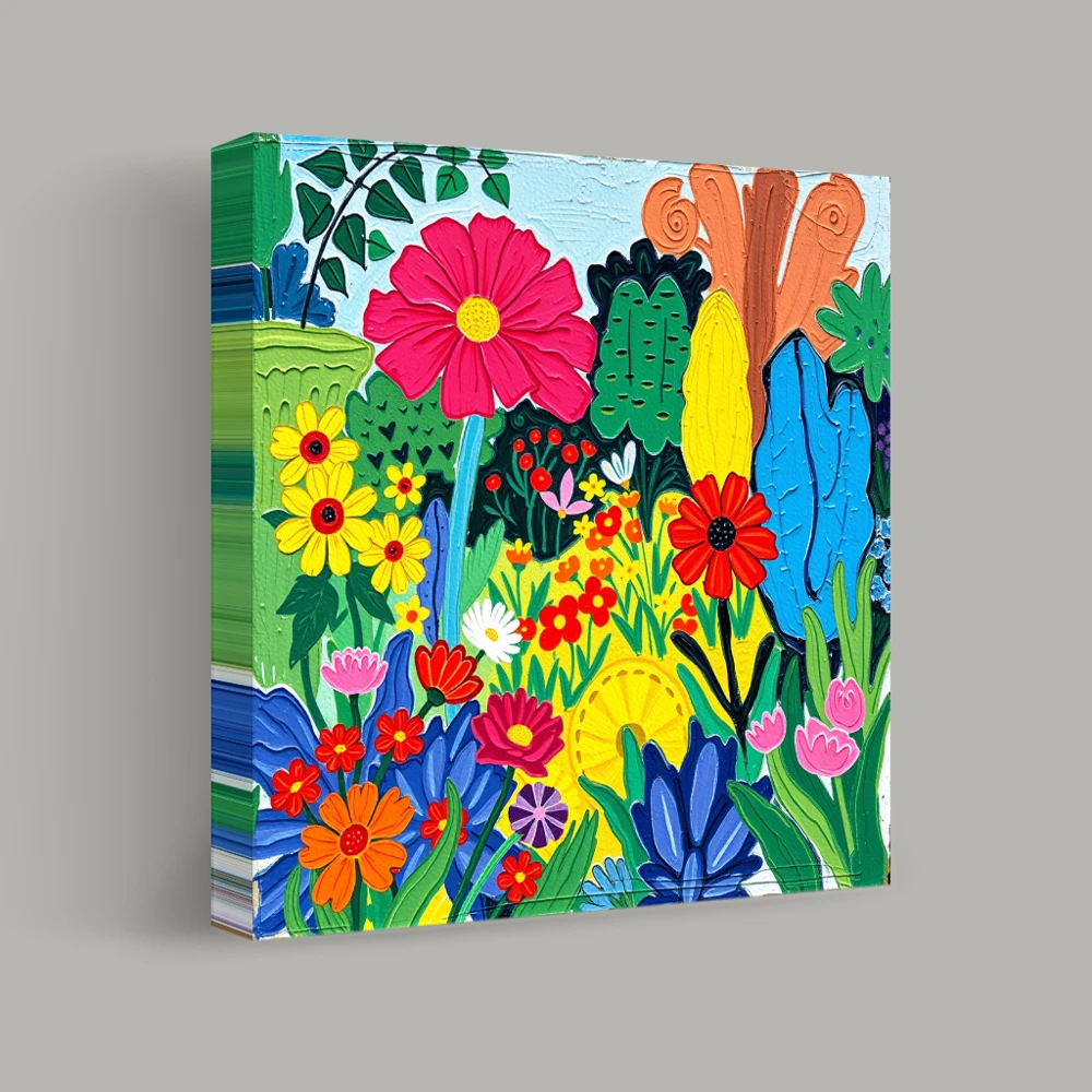 Vibrant Tapestry of Blooms — canvas