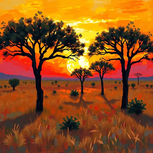 Sunset Over the Savannah