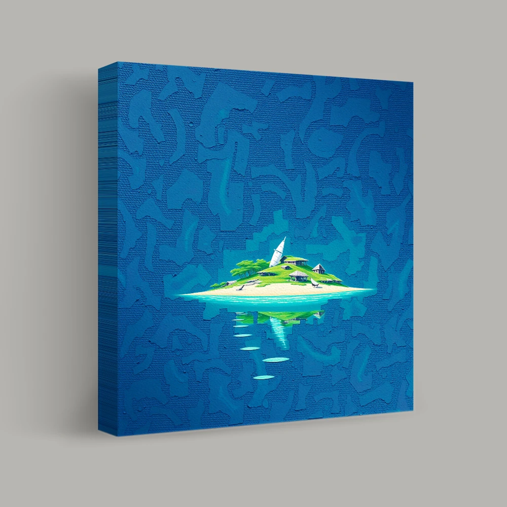 Solitude on Azure Waters — canvas