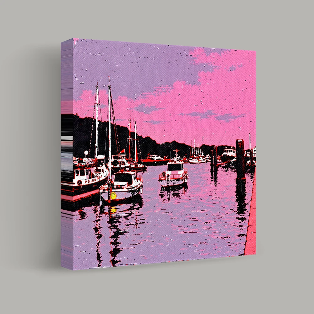 Harbor in Hues of Pink — canvas