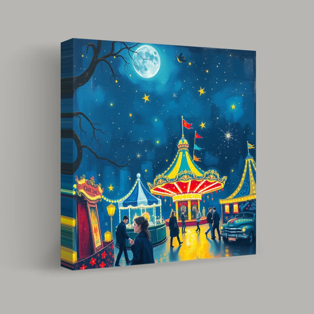 Moonlit Carnival Whispers — canvas