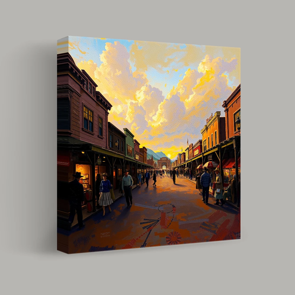 Sunset Promenade in the Old Town — canvas