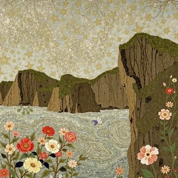 Stars and Cliffs by the Sea
