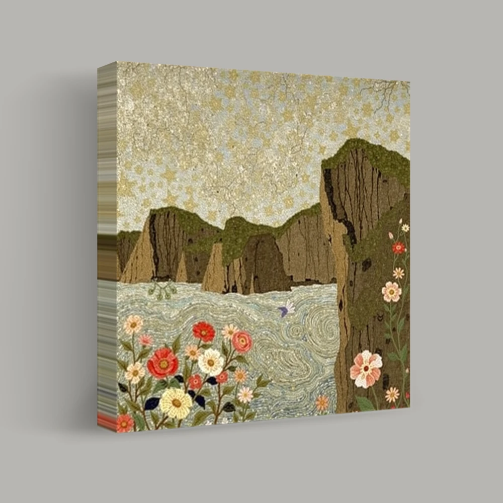 Stars and Cliffs by the Sea — canvas
