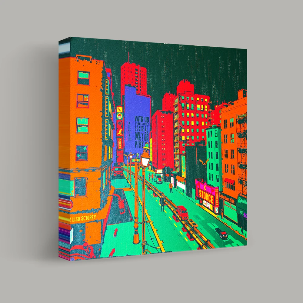 Neon Symphony of the City — canvas