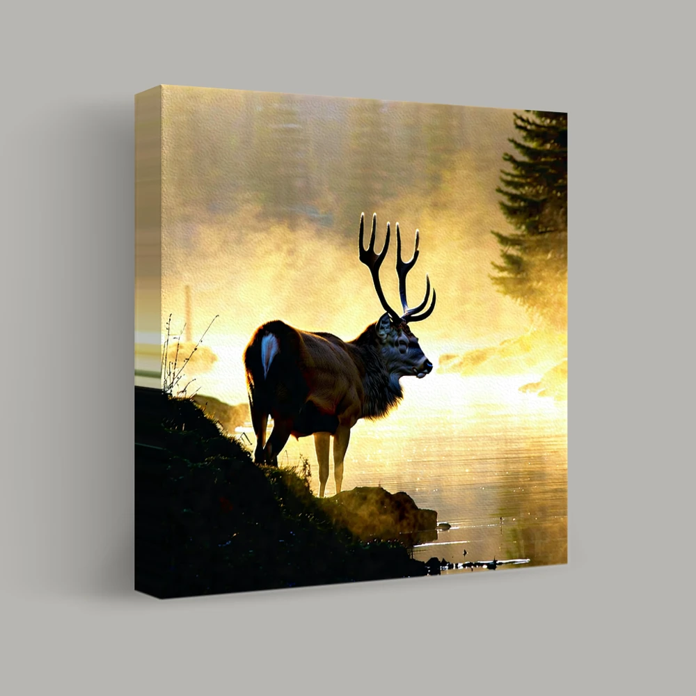 Misty River's Edge — canvas