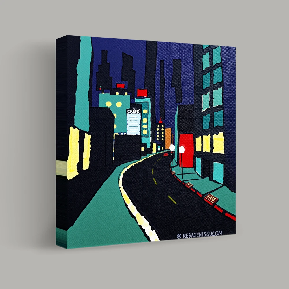 Neon Reflections of the Night — canvas