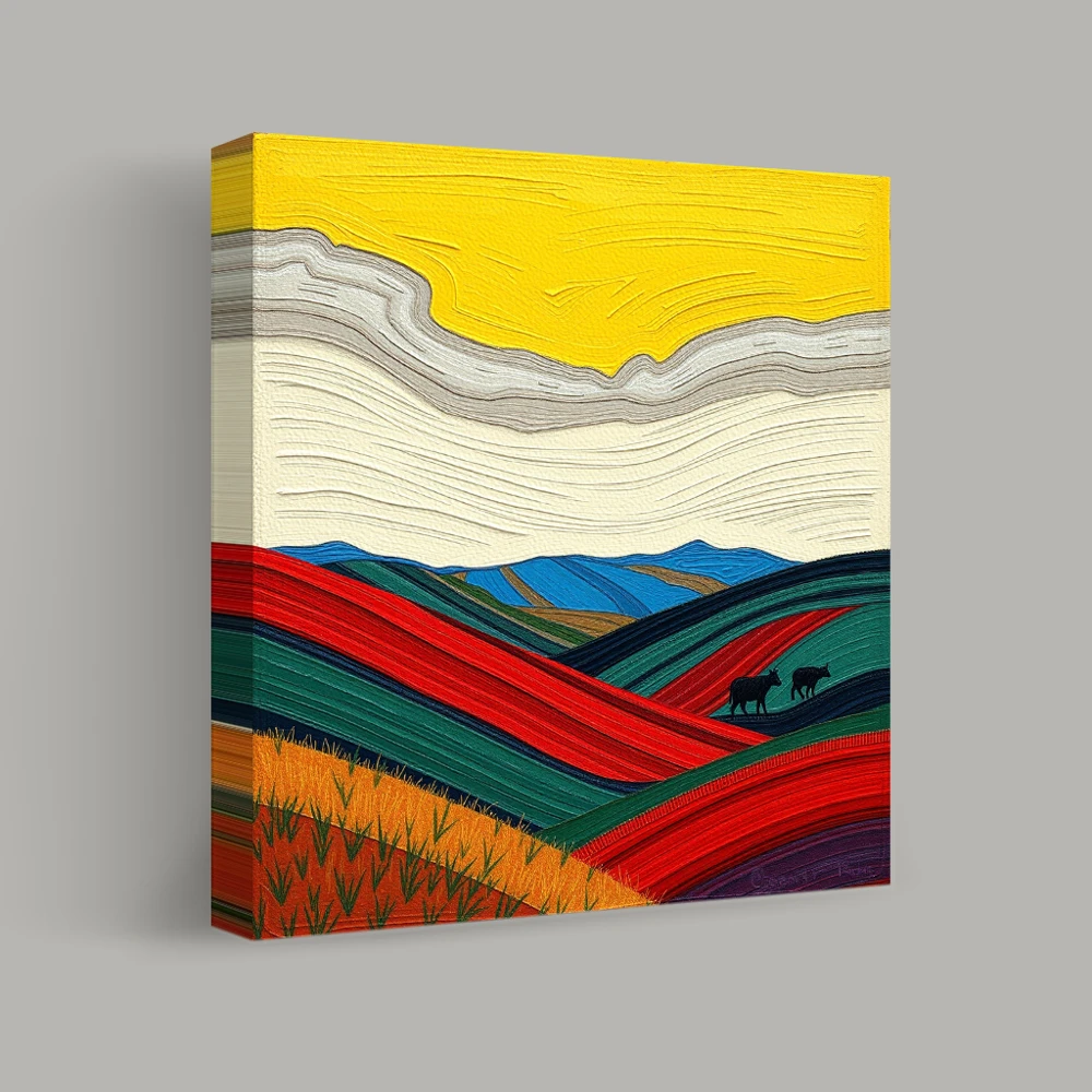 Fields of Color and Shadow — canvas