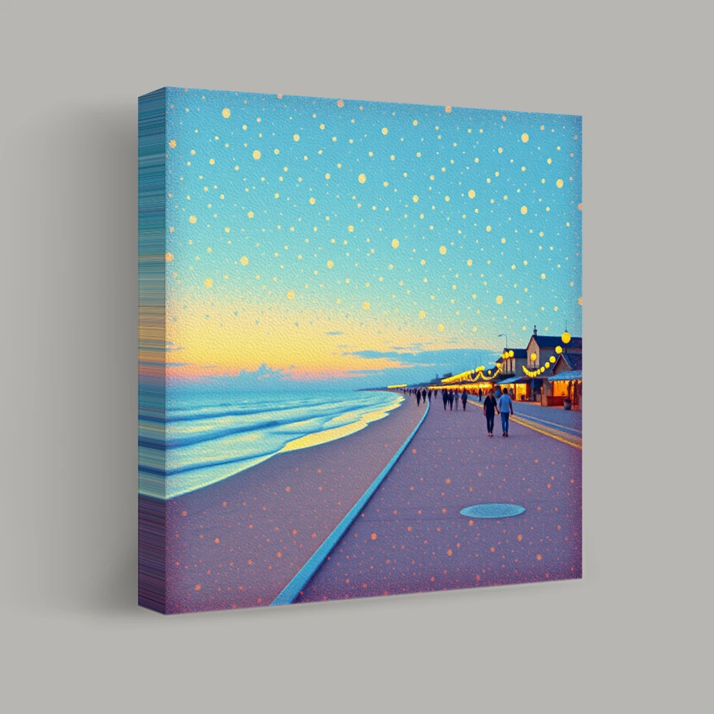 Passeggiata serale in riva al mare — canvas