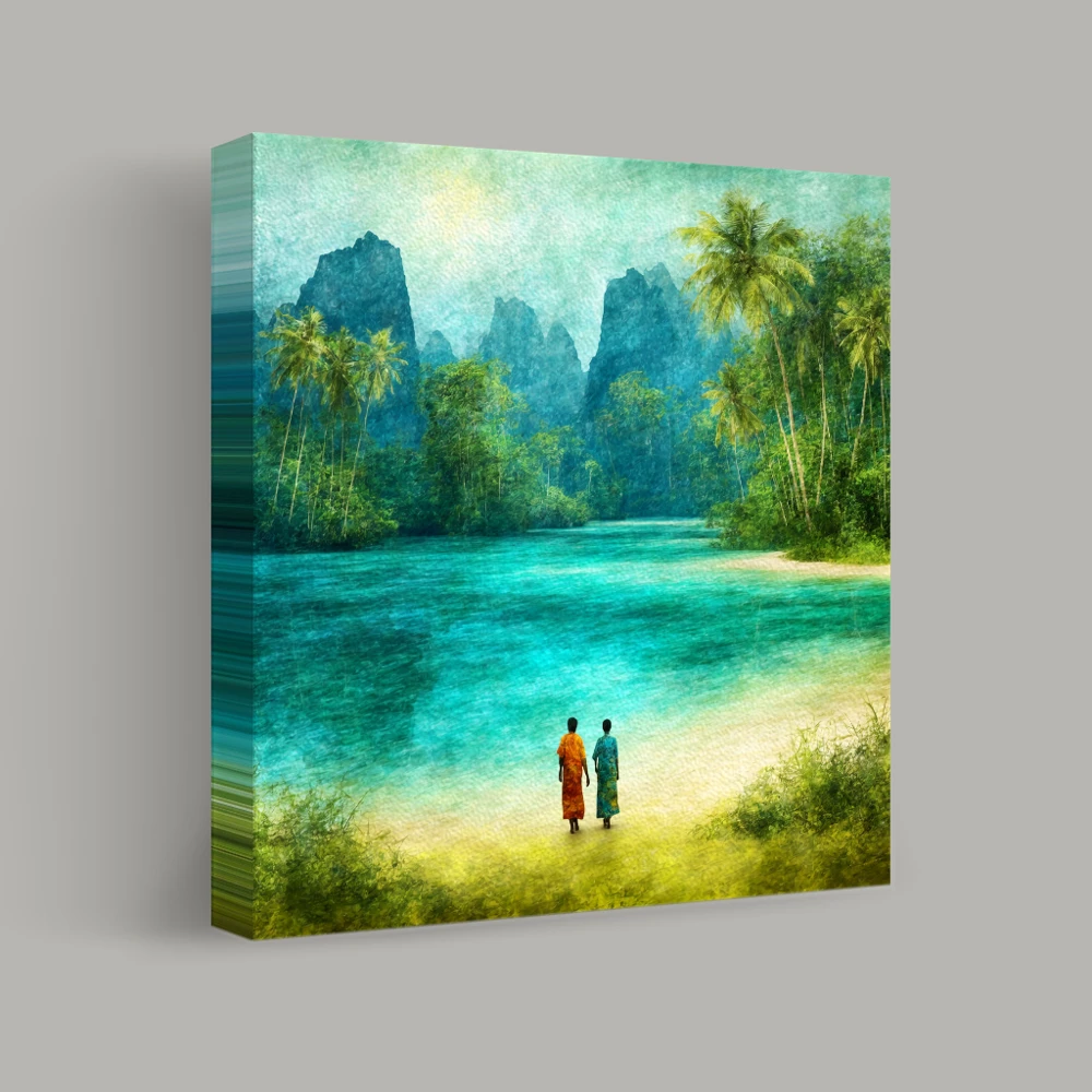 Journey to the Serene Lagoon — canvas