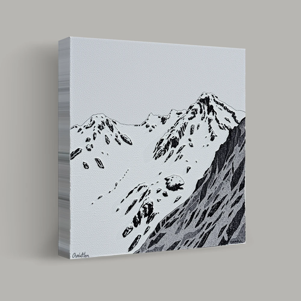 Solitude in the Snowy Peaks — canvas