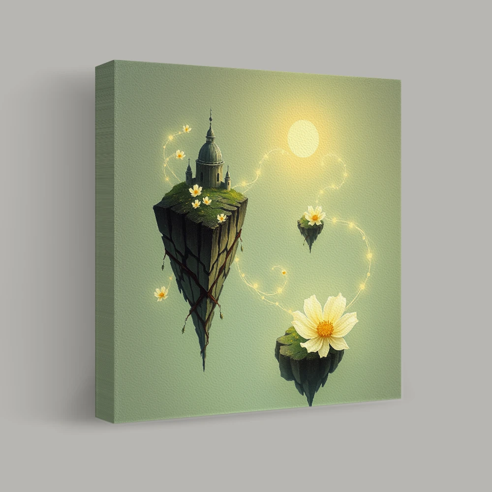 Floating Citadel of Blossoms — canvas