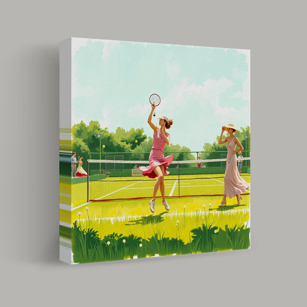 Summer Elegance on the Court — canvas