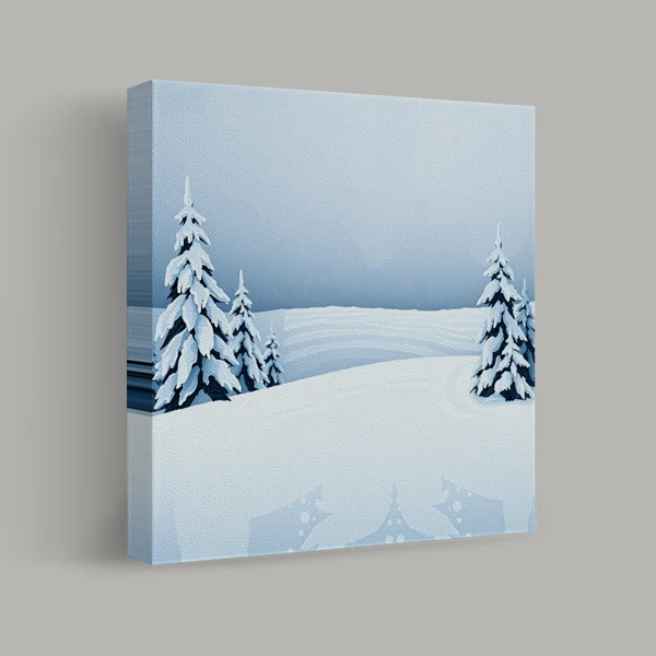 Snowy Pine Scene view 1