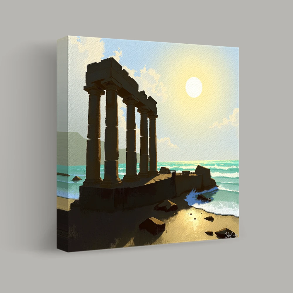 Ruins by the Sunlit Sea — canvas