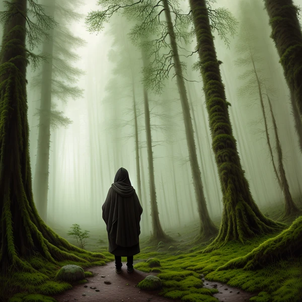 Wanderer in the Misty Forest
