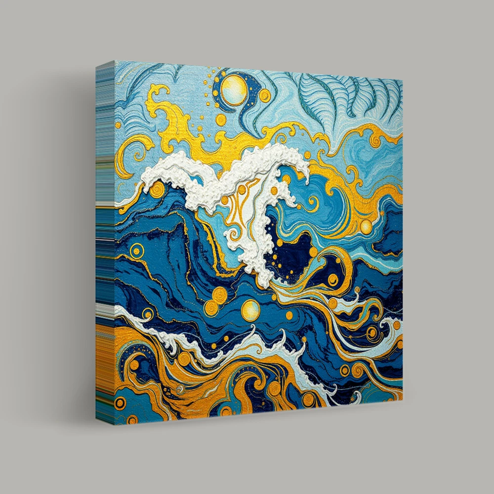 Tides of Gold and Azure — canvas