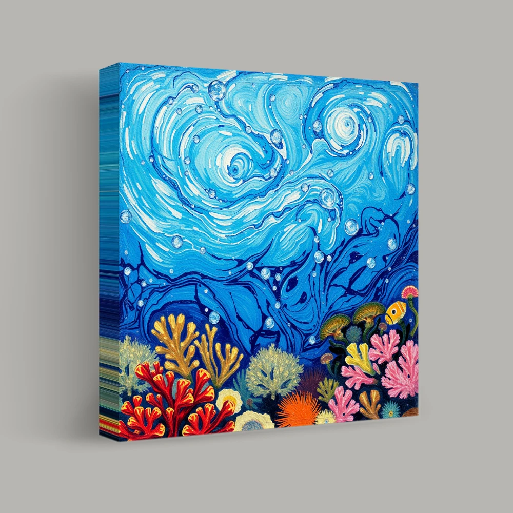 Whirlpools of the Coral Realm — canvas