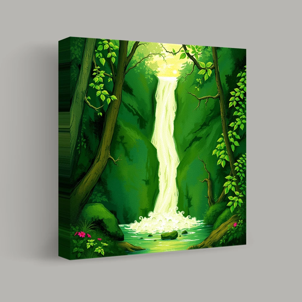 Enchanted Forest Cascade — canvas