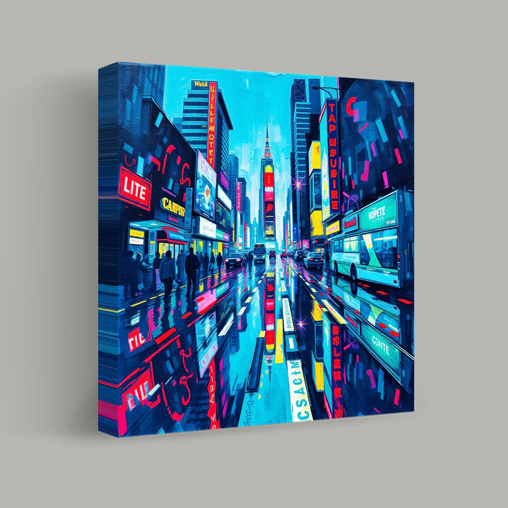 Neon Dreams of the Metropolis — canvas