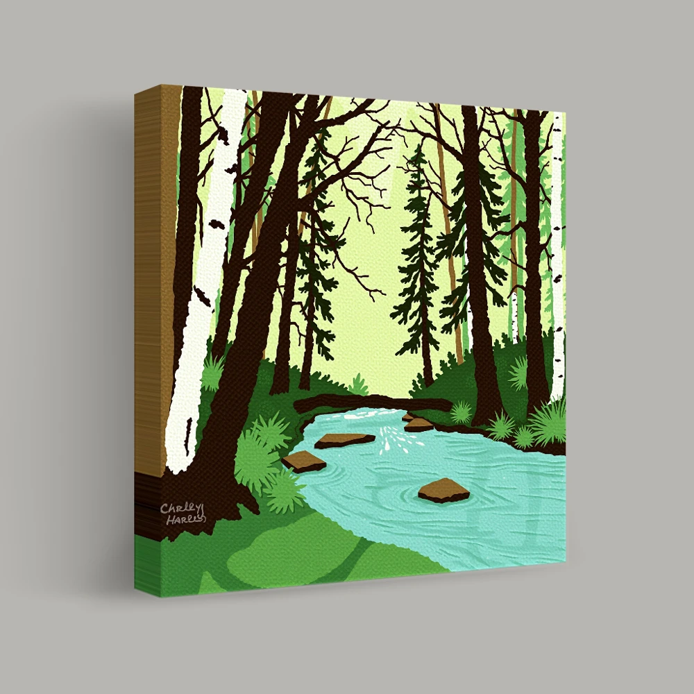 Whispering Pines and Tranquil Waters — canvas