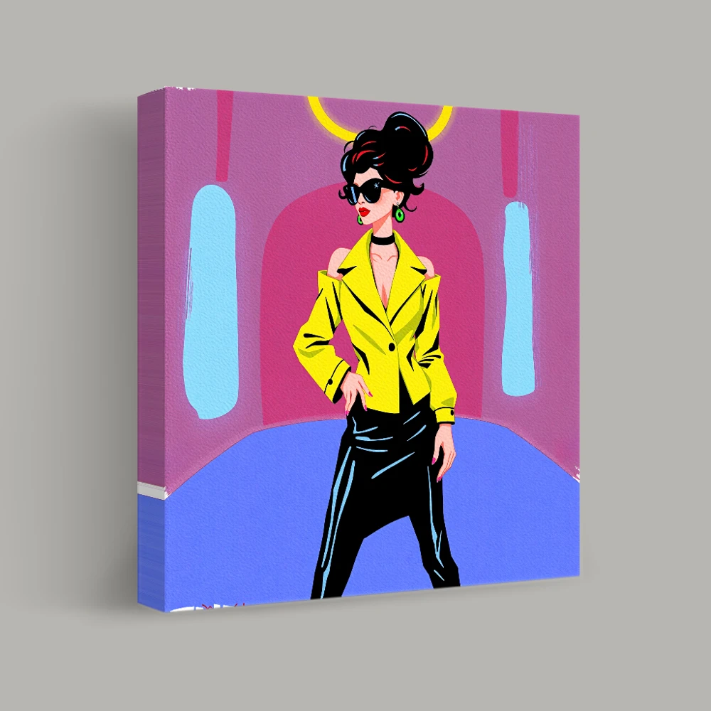 Glamour in Neon Hues — canvas