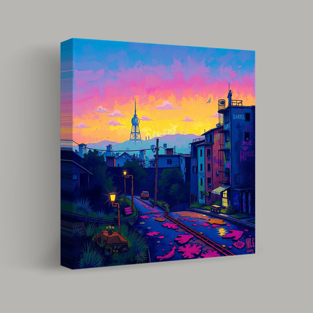 Twilight Over the Urban Canvas — canvas
