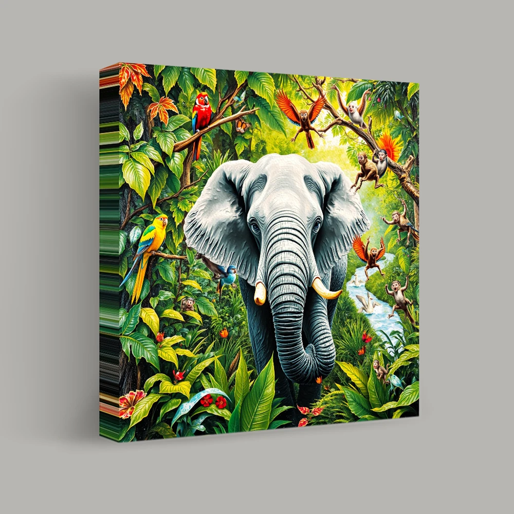 Confluence in Verdant Hues — canvas