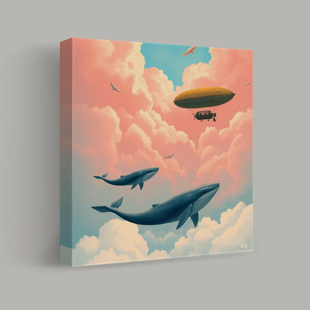 Whales Above the Clouds — canvas
