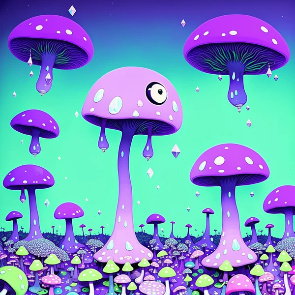 Enchanted Forest of Luminescent Mushrooms