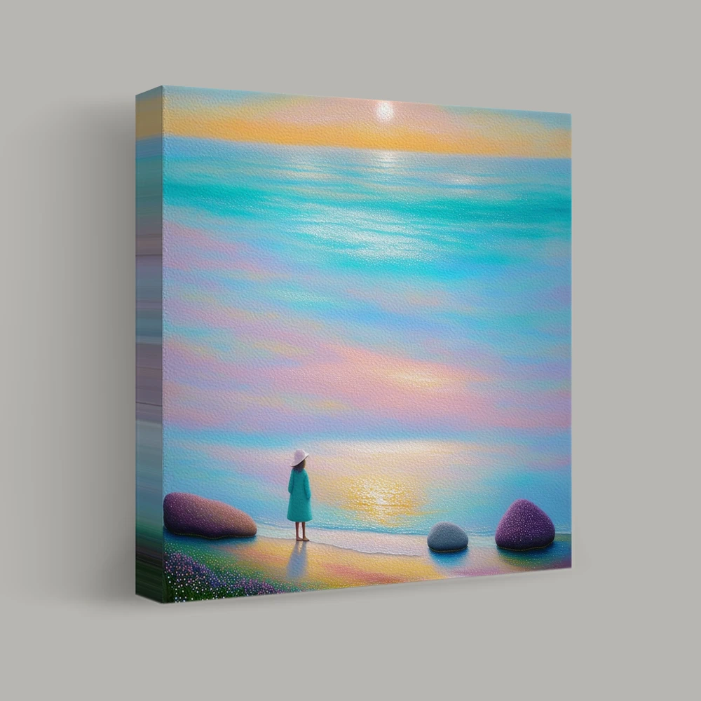 Sunrise Solitude by the Sea — canvas