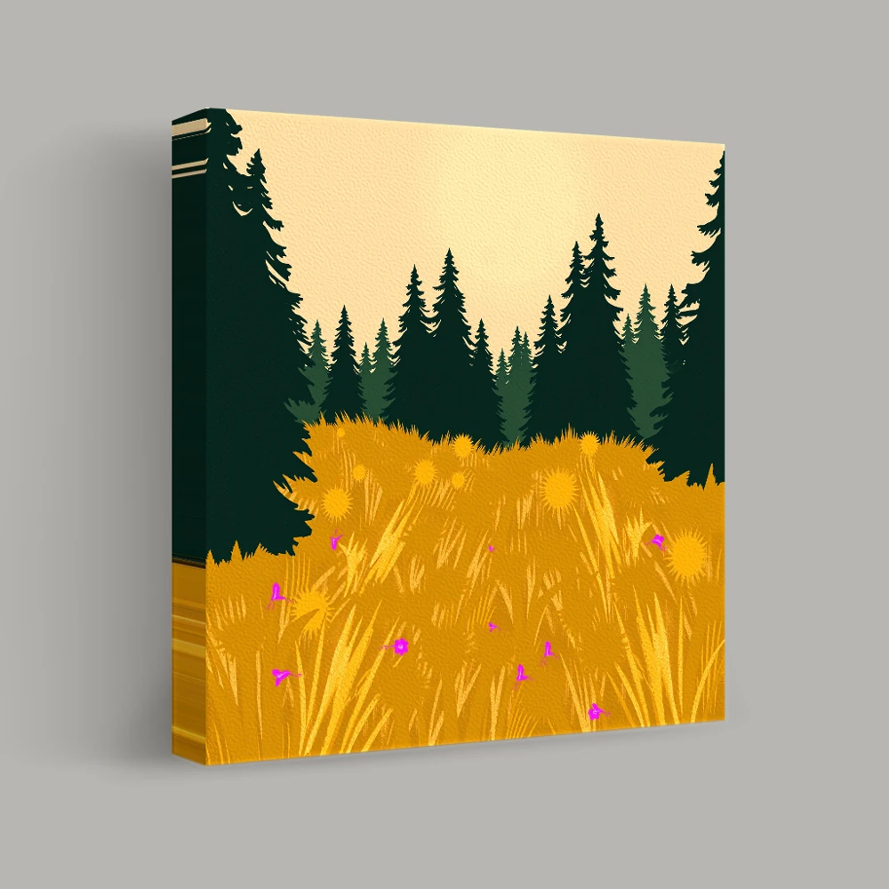 Sunlit Meadow at Dusk — canvas