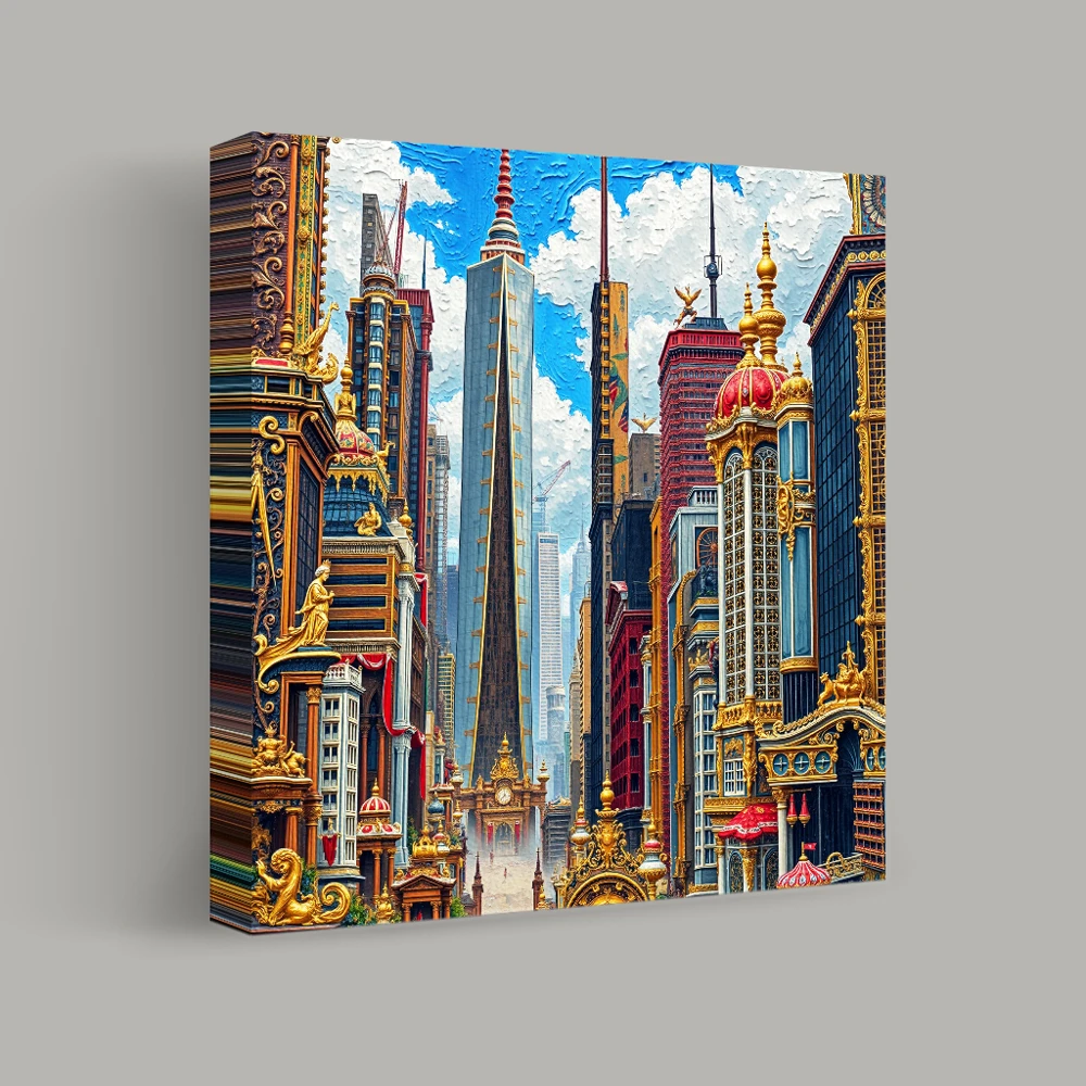 Ornate Urban Skyline — canvas