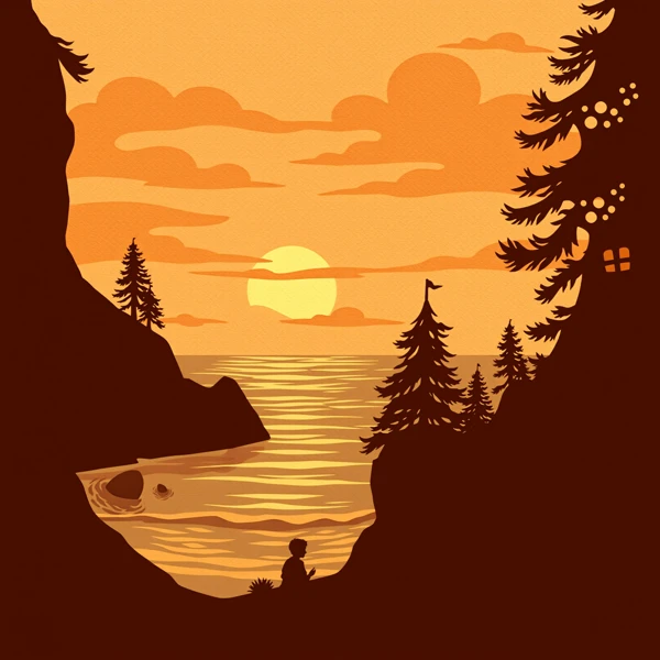 Sunset Reflections by the Cove