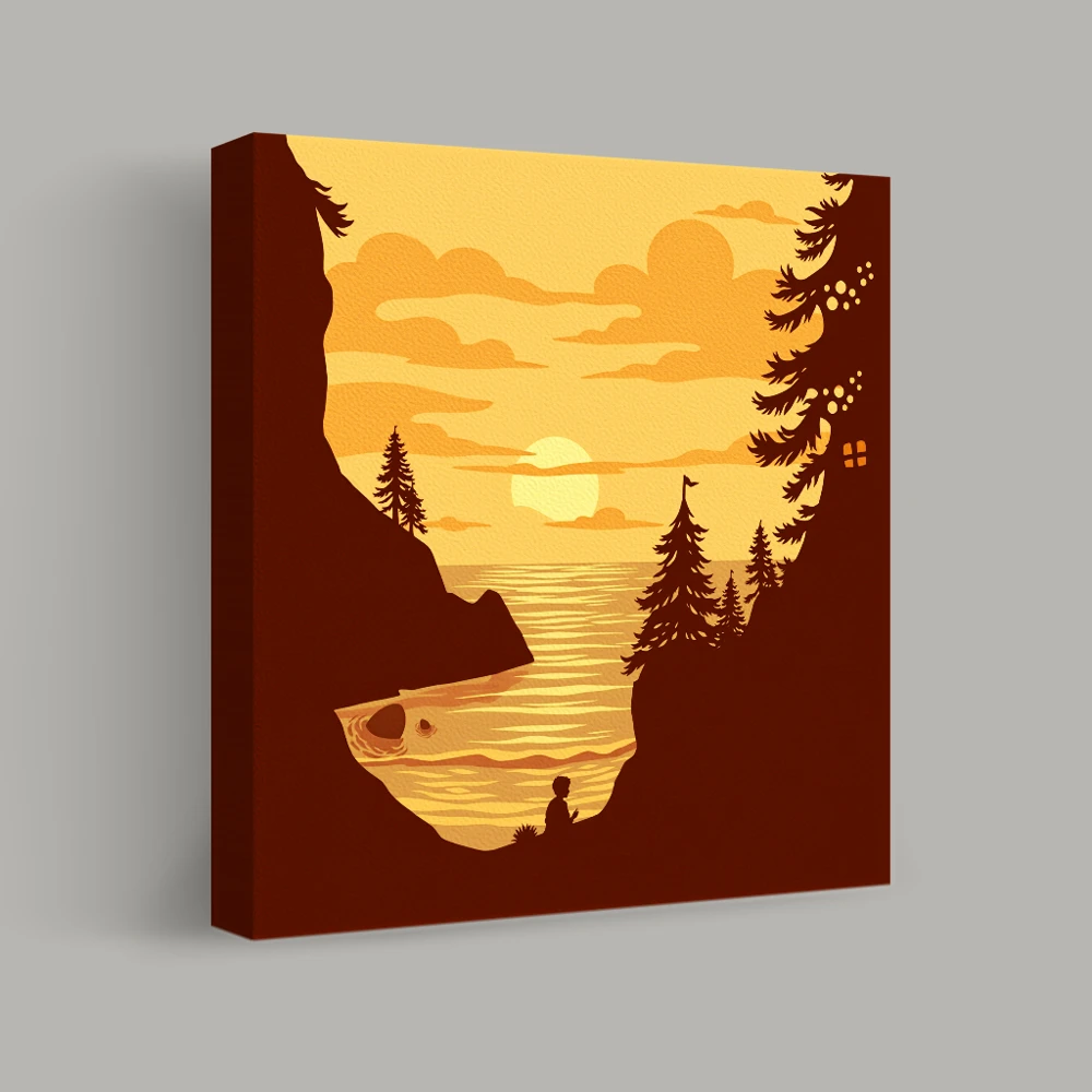 Sunset Reflections by the Cove — canvas