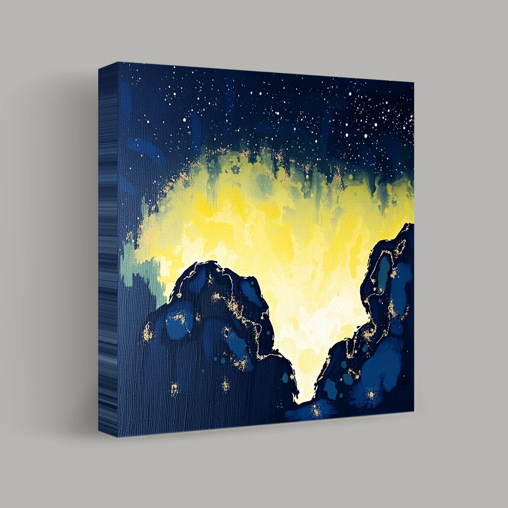 Celestial Dawn Over the Peaks — canvas