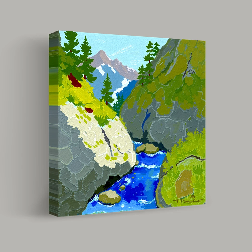 Whispering Waters of the Mountain Pass — canvas