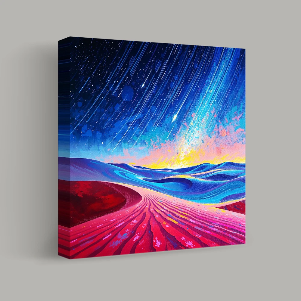 Celestial Canvas Over Vibrant Dunes — canvas
